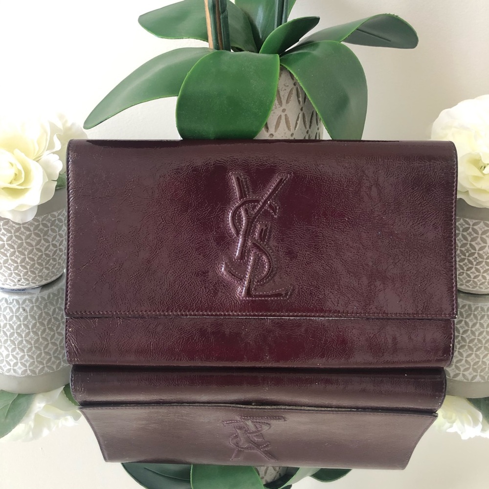 YSL clutch - plum flap Yves Saint Laurent